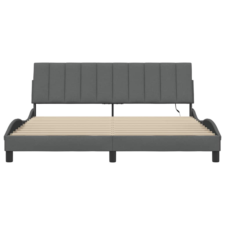 Bedframe zonder matras stof donkergrijs 180x200 cm