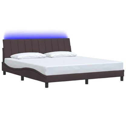 Bedframe zonder matras "Hanko" stof donkerbruin 180x200 cm