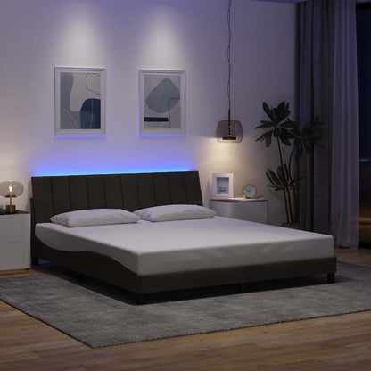 Bedframe zonder matras "Hanko" stof donkerbruin 180x200 cm