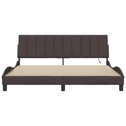 Bedframe zonder matras "Hanko" stof donkerbruin 180x200 cm