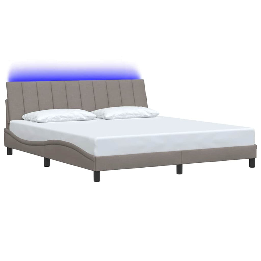 Bedframe Zonder Matras Stof 180 x 200 cm Taupe