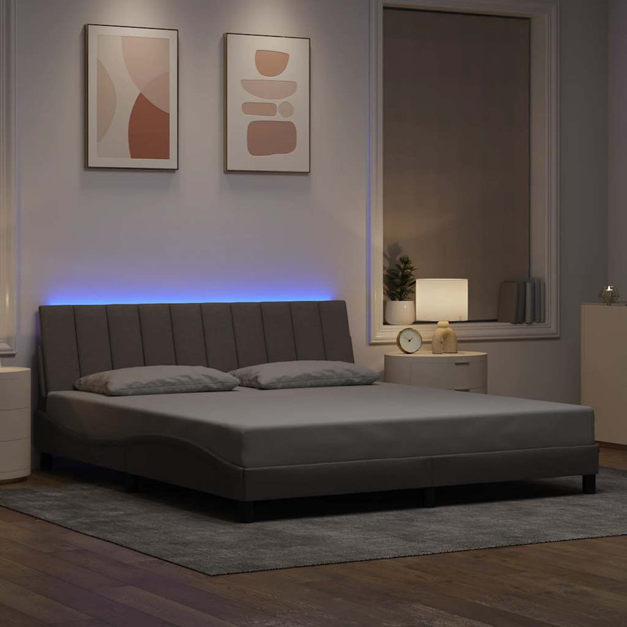 Bedframe Zonder Matras Stof 180 x 200 cm Taupe