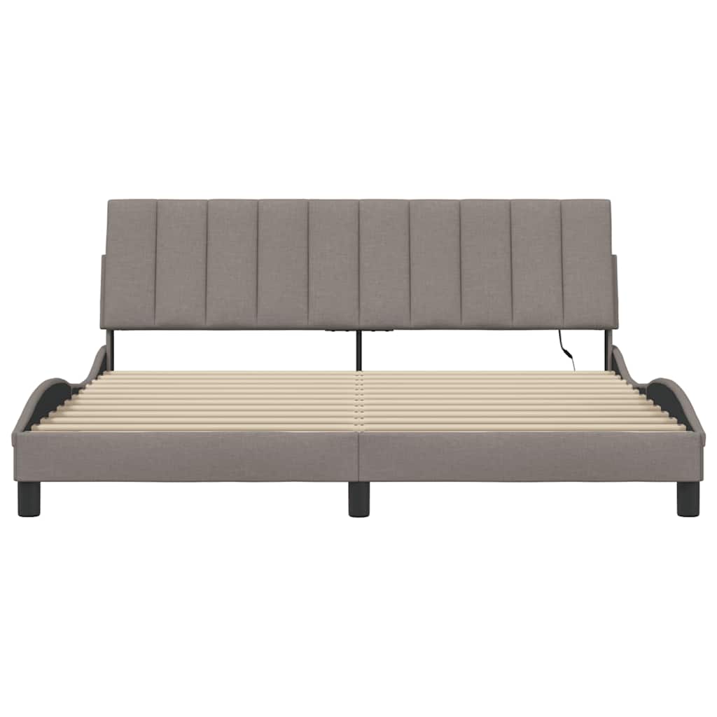 Bedframe Zonder Matras Stof 180 x 200 cm Taupe