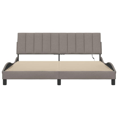 Bedframe Zonder Matras Stof 180 x 200 cm Taupe