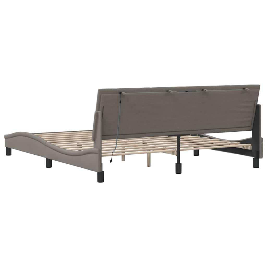 Bedframe Zonder Matras Stof 180 x 200 cm Taupe
