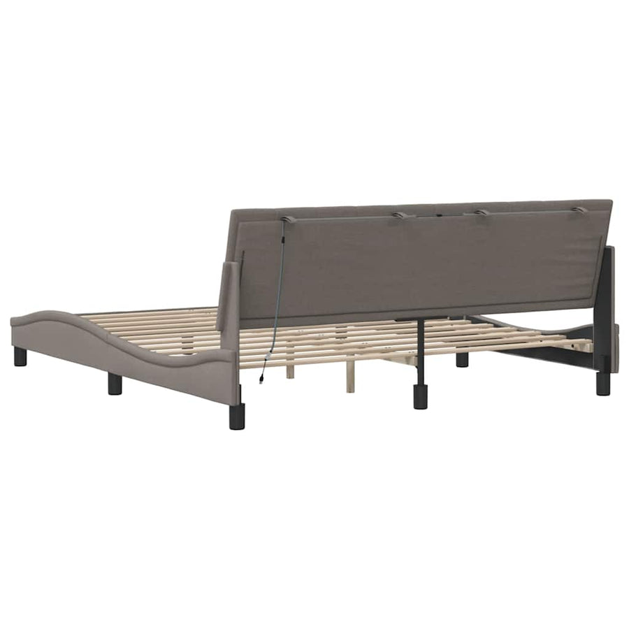 Bedframe Zonder Matras Stof 180 x 200 cm Taupe