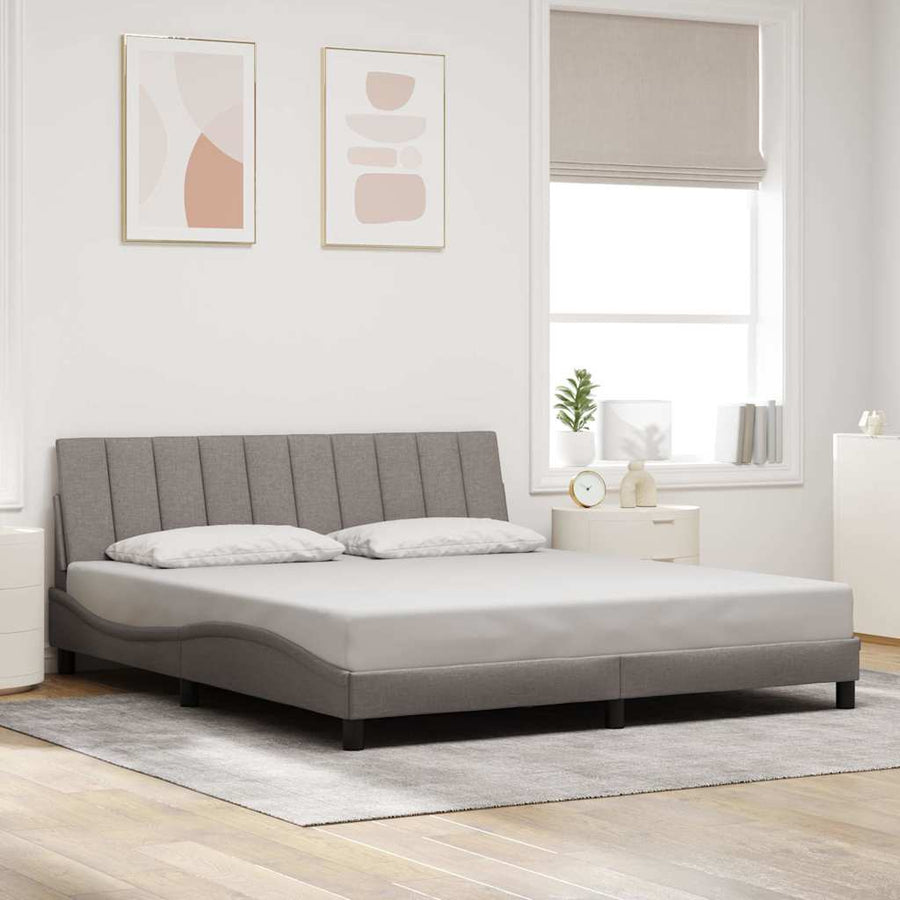Bedframe Zonder Matras Stof 180 x 200 cm Taupe