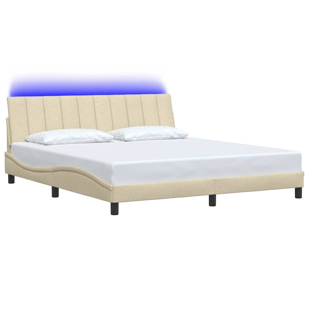 Bedframe Zonder Matras Stof Kleurig 180 x 200 cm Crème