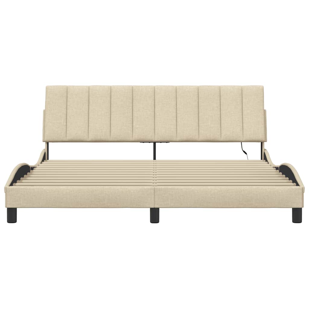 Bedframe Zonder Matras Stof Kleurig 180 x 200 cm Crème