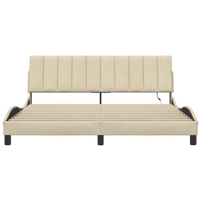 Bedframe Zonder Matras Stof Kleurig 180 x 200 cm Crème