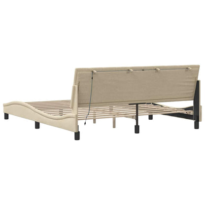 Bedframe Zonder Matras Stof Kleurig 180 x 200 cm Crème