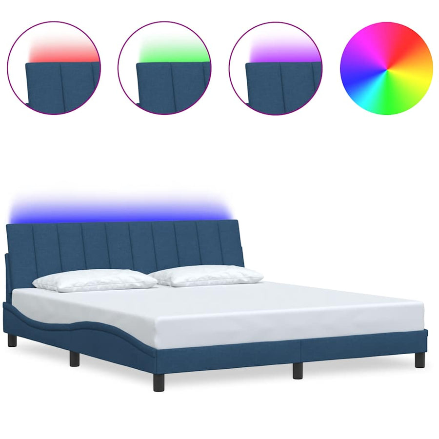Bedframe zonder matras stof blauw 180x200 cm