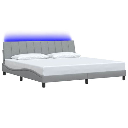 Bedframe zonder matras "Hanko" stof lichtgrijs 200x200 cm