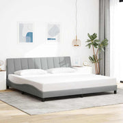 Bedframe stof lichtgrijs 200x200 cm