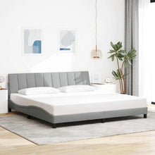 Bedframe zonder matras "Hanko" stof lichtgrijs 200x200 cm