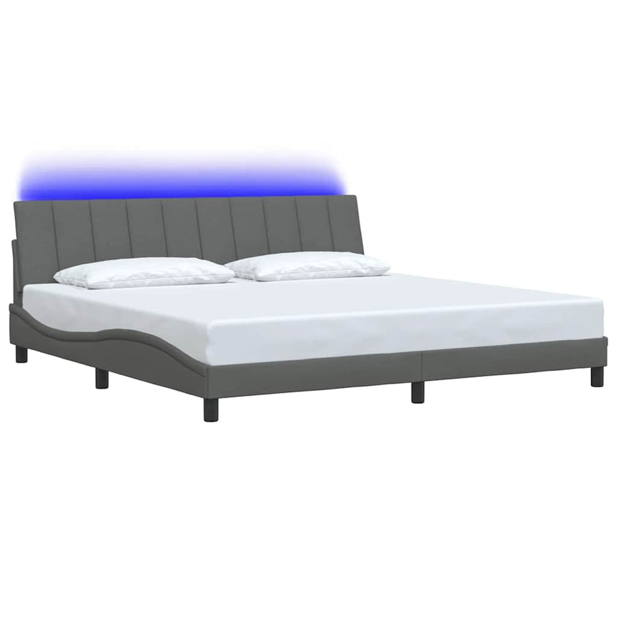 Bedframe zonder matras stof donkergrijs 200x200 cm