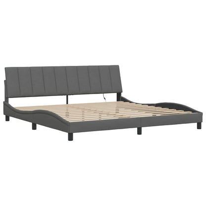 Bedframe zonder matras stof donkergrijs 200x200 cm