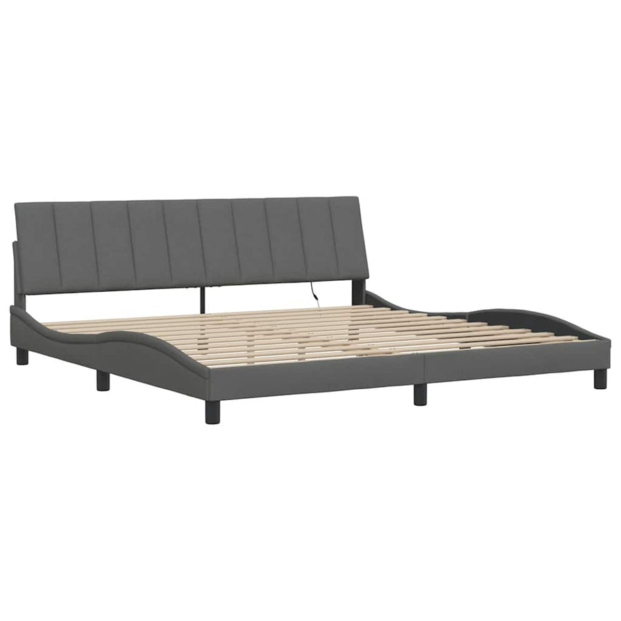 Bedframe zonder matras stof donkergrijs 200x200 cm