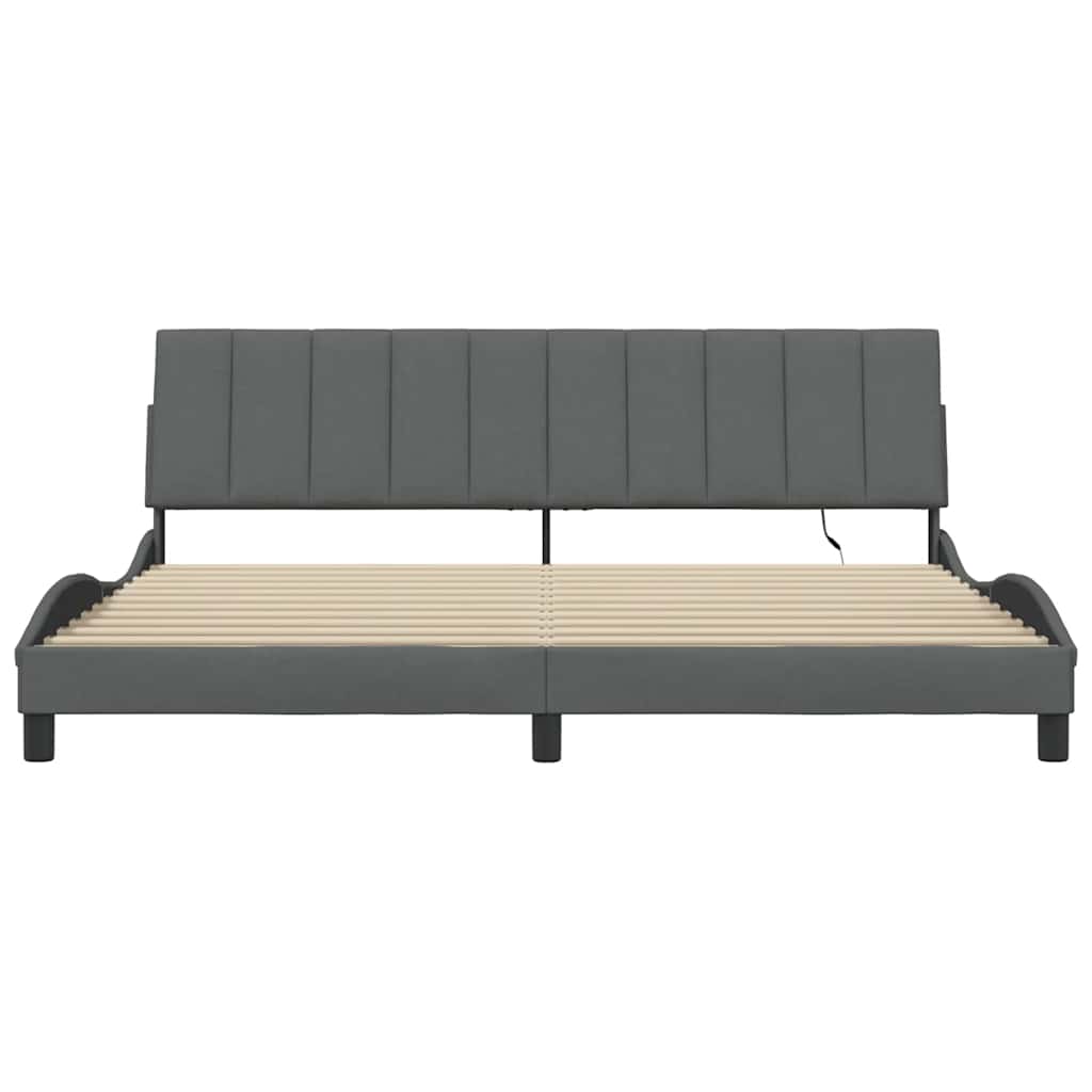Bedframe zonder matras stof donkergrijs 200x200 cm