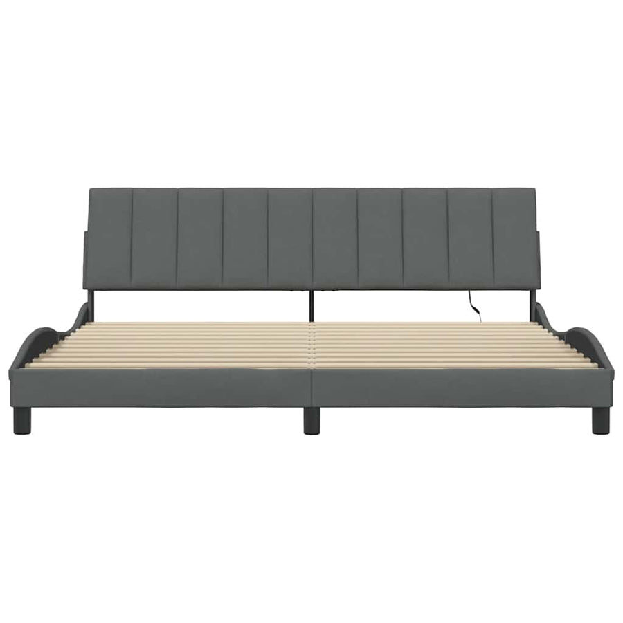 Bedframe zonder matras stof donkergrijs 200x200 cm
