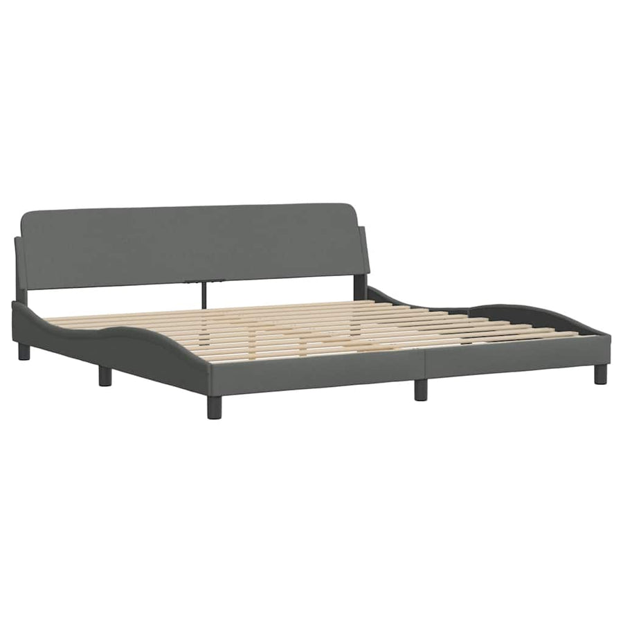 Bedframe zonder matras stof donkergrijs 200x200 cm