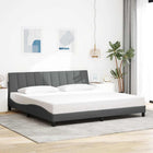 Bedframe 200x200 cm donkergrijs stof