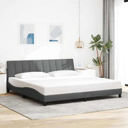 Bedframe 200x200 cm donkergrijs stof