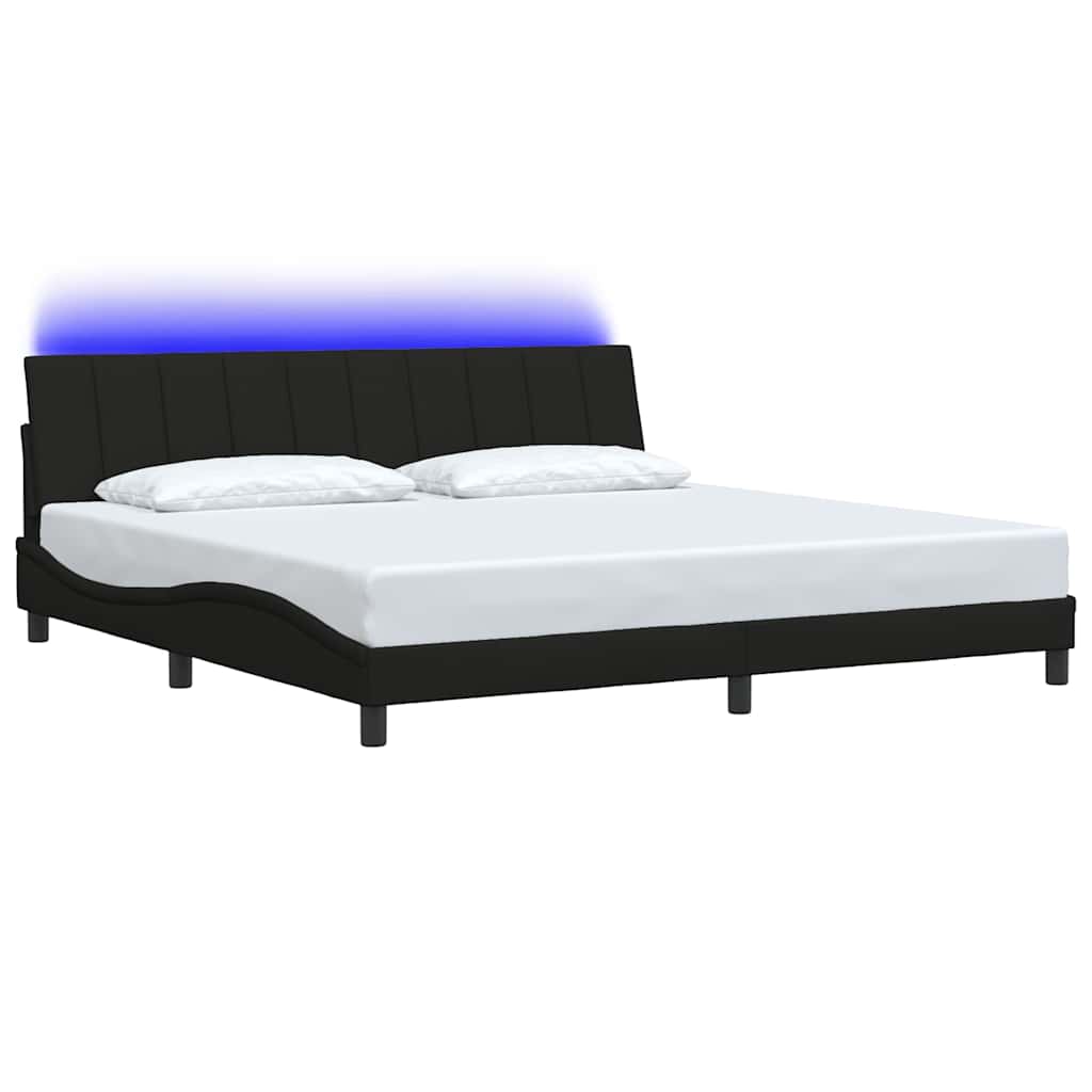 Bedframe zonder matras "Hanko" stof zwart 200x200 cm