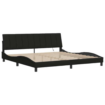 Bedframe zonder matras "Hanko" stof zwart 200x200 cm