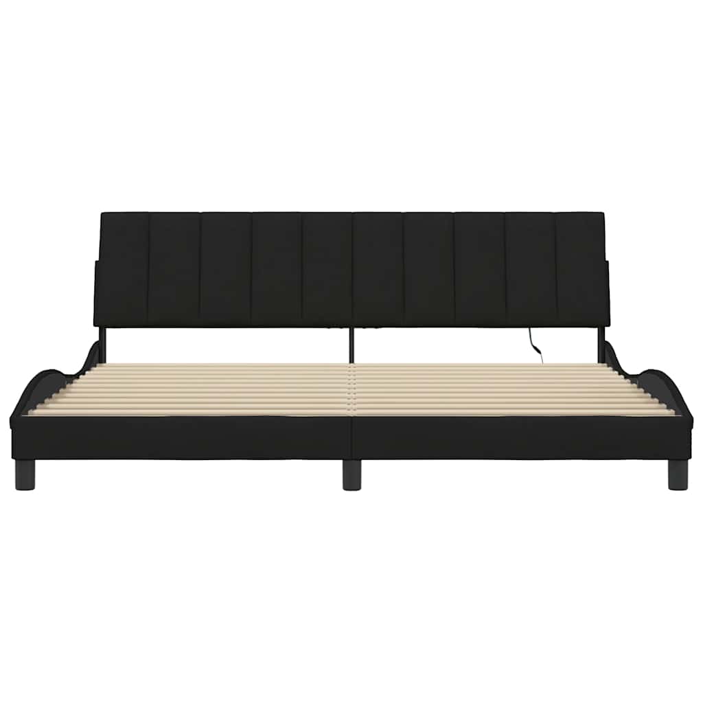 Bedframe zonder matras "Hanko" stof zwart 200x200 cm