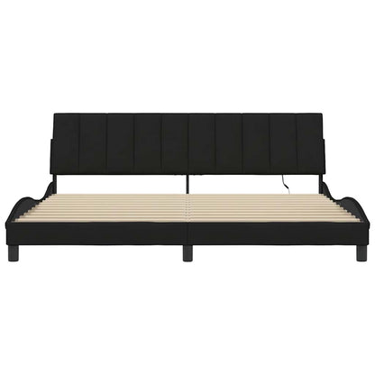 Bedframe zonder matras "Hanko" stof zwart 200x200 cm