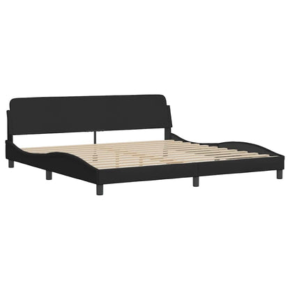 Bedframe zonder matras "Hanko" stof zwart 200x200 cm