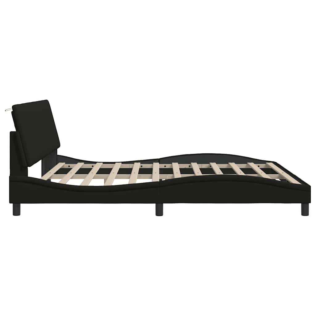 Bedframe zonder matras "Hanko" stof zwart 200x200 cm