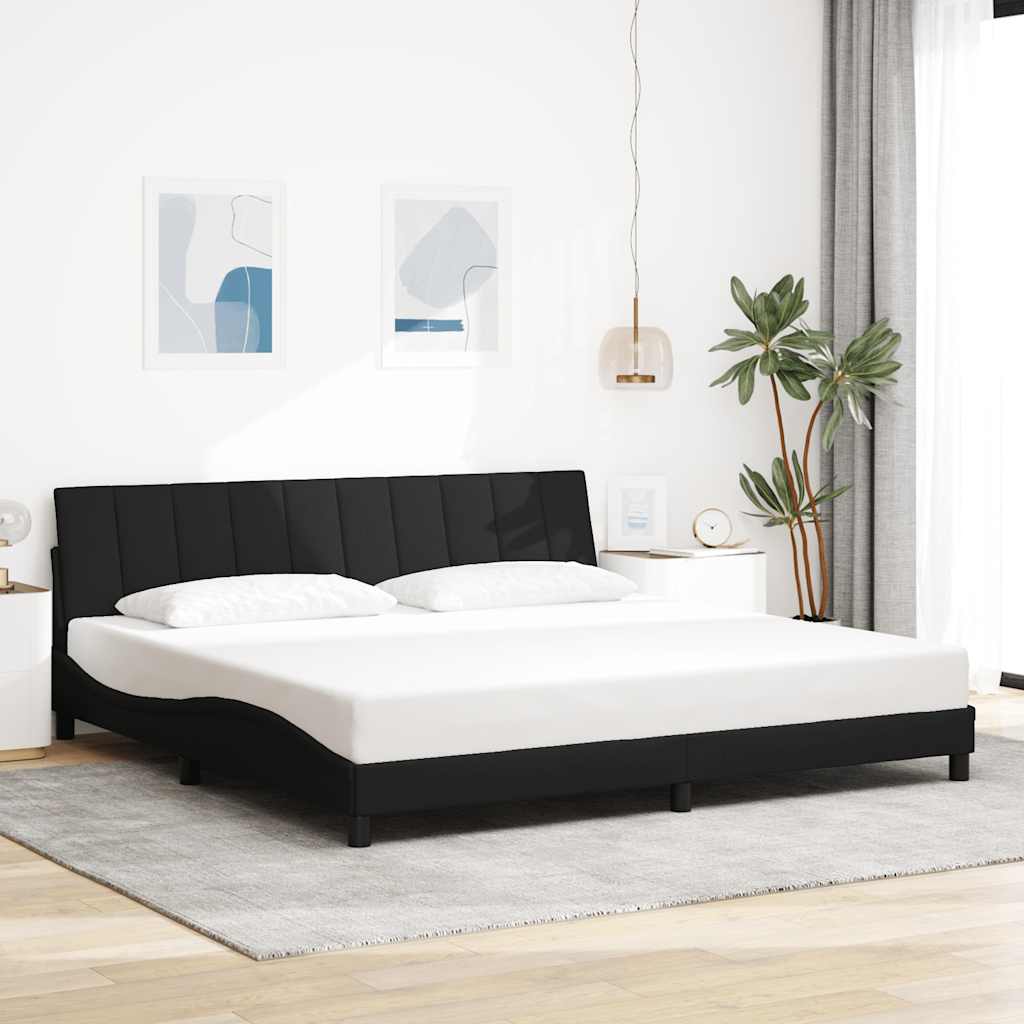 Bedframe zonder matras "Hanko" stof zwart 200x200 cm
