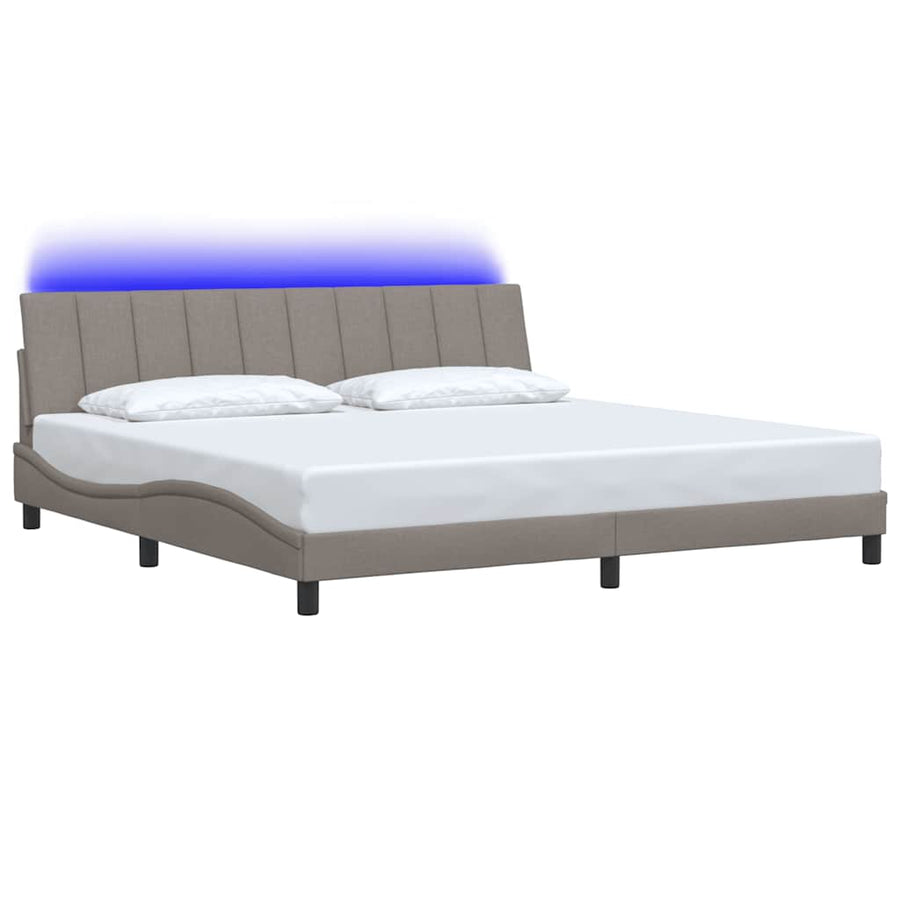 Bedframe zonder matras "Hanko" stof taupe 200x200 cm