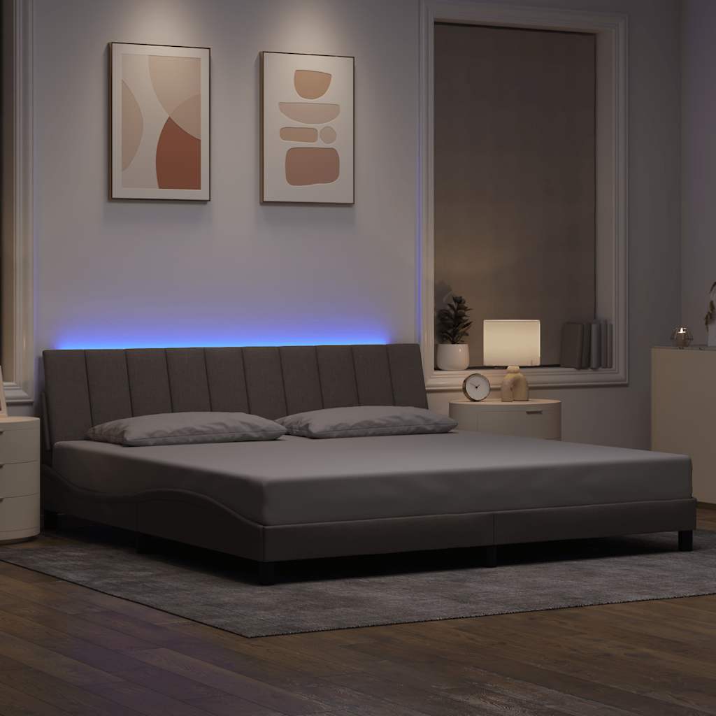 Bedframe zonder matras "Hanko" stof taupe 200x200 cm