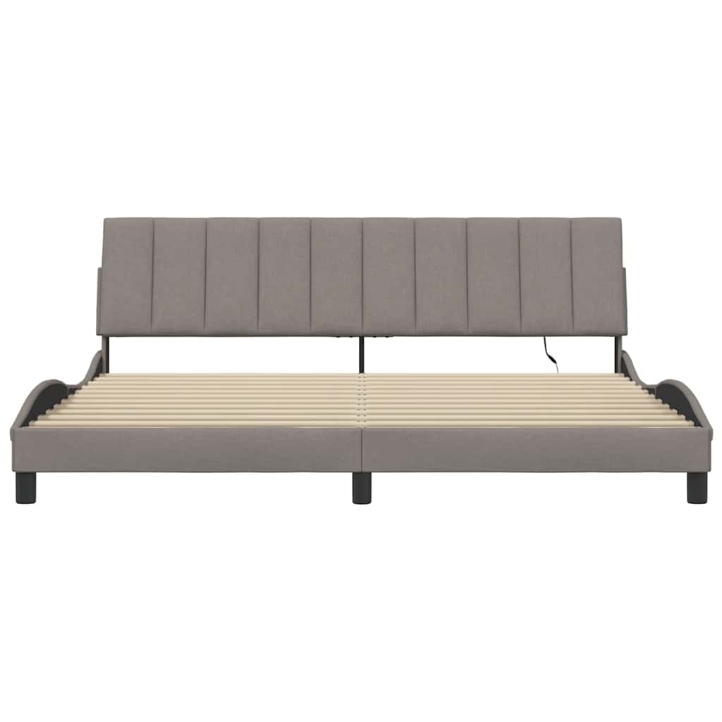 Bedframe zonder matras "Hanko" stof taupe 200x200 cm