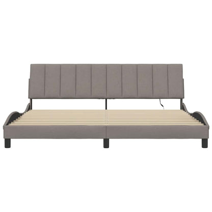 Bedframe zonder matras "Hanko" stof taupe 200x200 cm