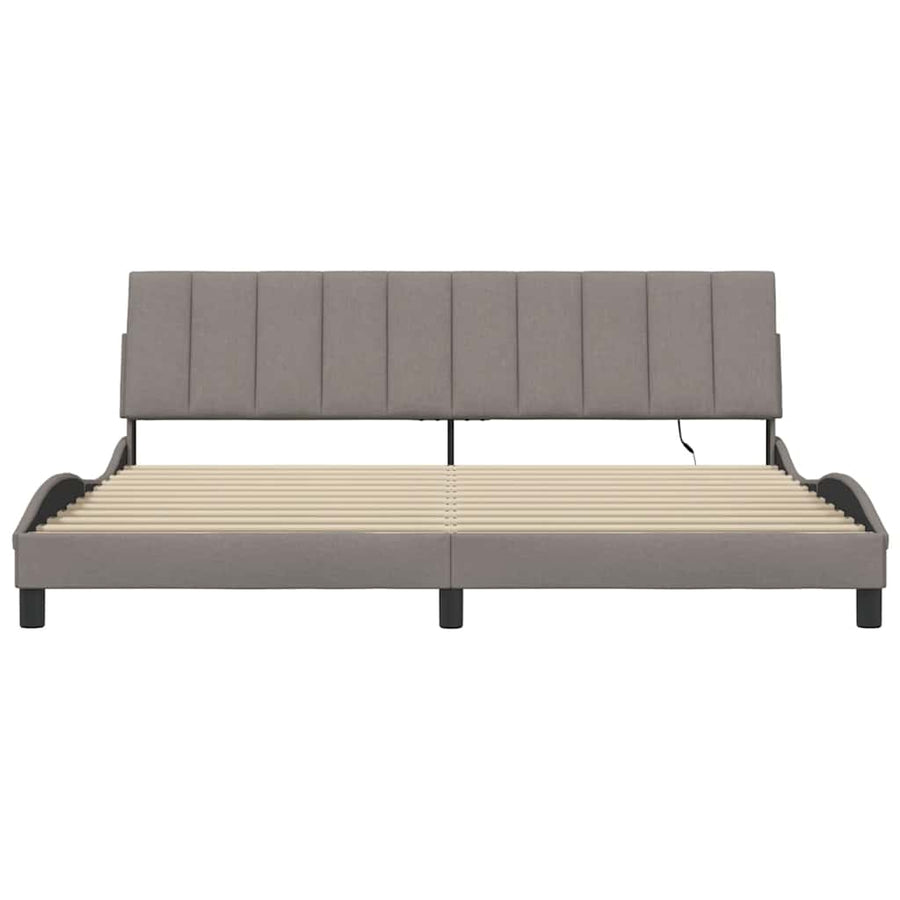 Bedframe zonder matras "Hanko" stof taupe 200x200 cm