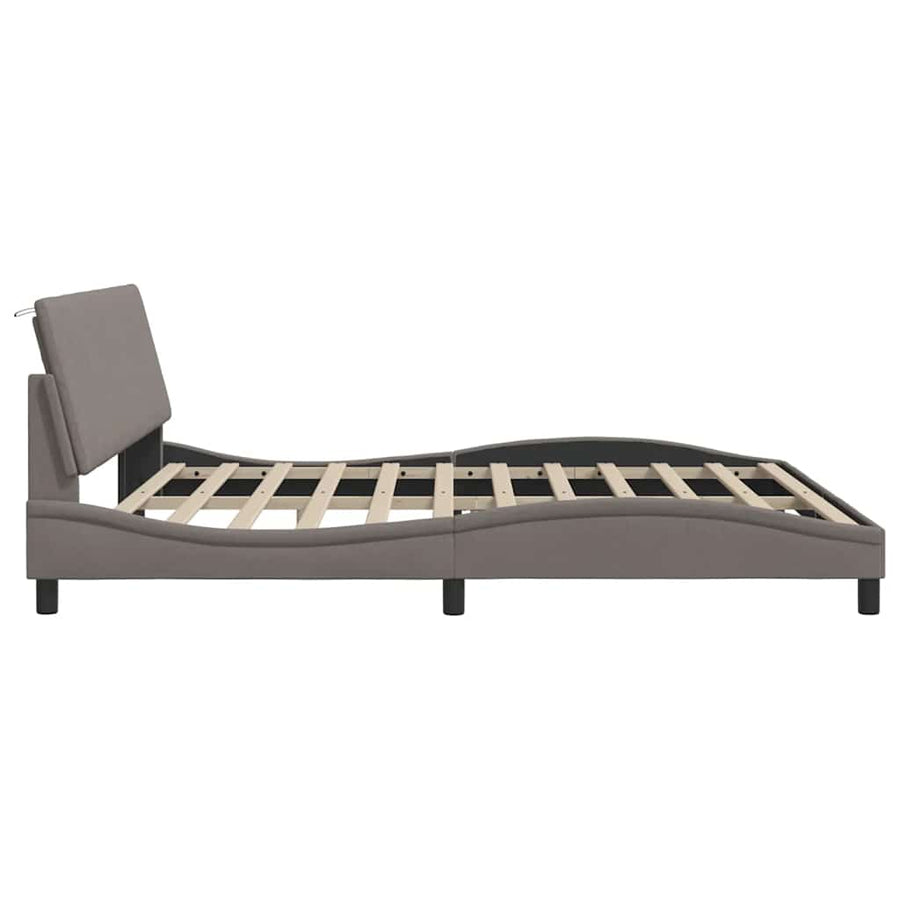 Bedframe zonder matras "Hanko" stof taupe 200x200 cm