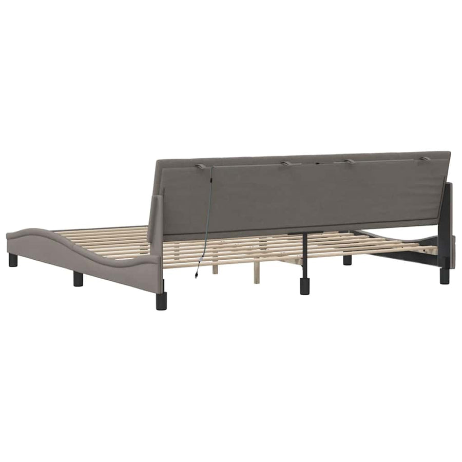 Bedframe zonder matras "Hanko" stof taupe 200x200 cm