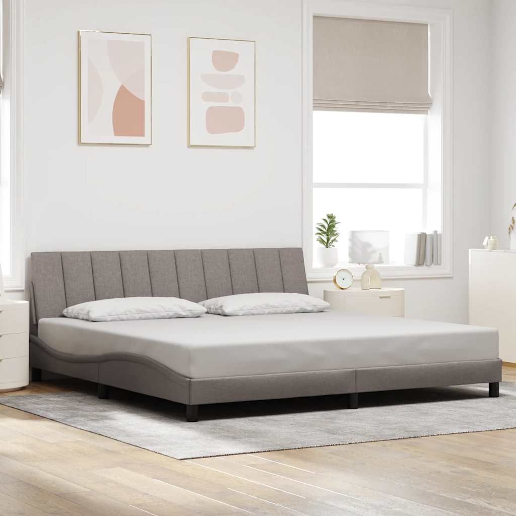Bedframe zonder matras "Hanko" stof taupe 200x200 cm