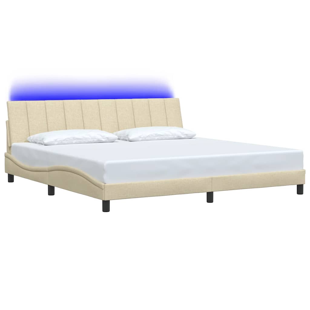 Bedframe zonder matras "Hanko" stof crèmekleurig 200x200 cm