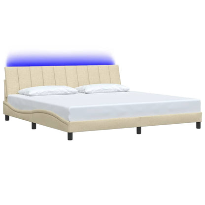 Bedframe zonder matras "Hanko" stof crèmekleurig 200x200 cm
