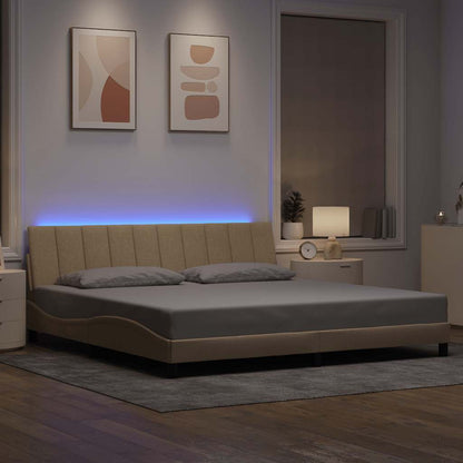 Bedframe zonder matras "Hanko" stof crèmekleurig 200x200 cm