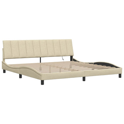 Bedframe zonder matras "Hanko" stof crèmekleurig 200x200 cm
