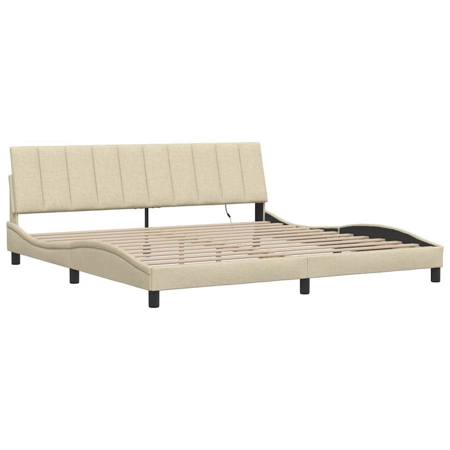 Bedframe zonder matras "Hanko" stof crèmekleurig 200x200 cm