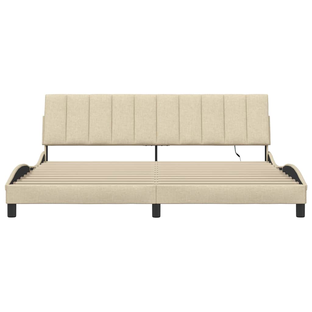 Bedframe zonder matras "Hanko" stof crèmekleurig 200x200 cm