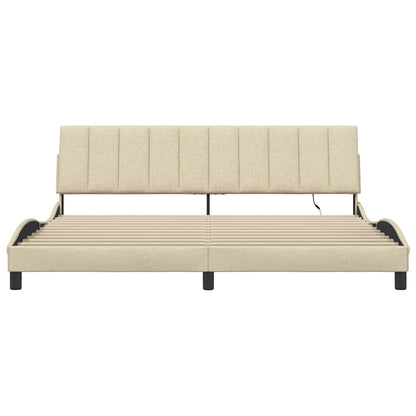 Bedframe zonder matras "Hanko" stof crèmekleurig 200x200 cm