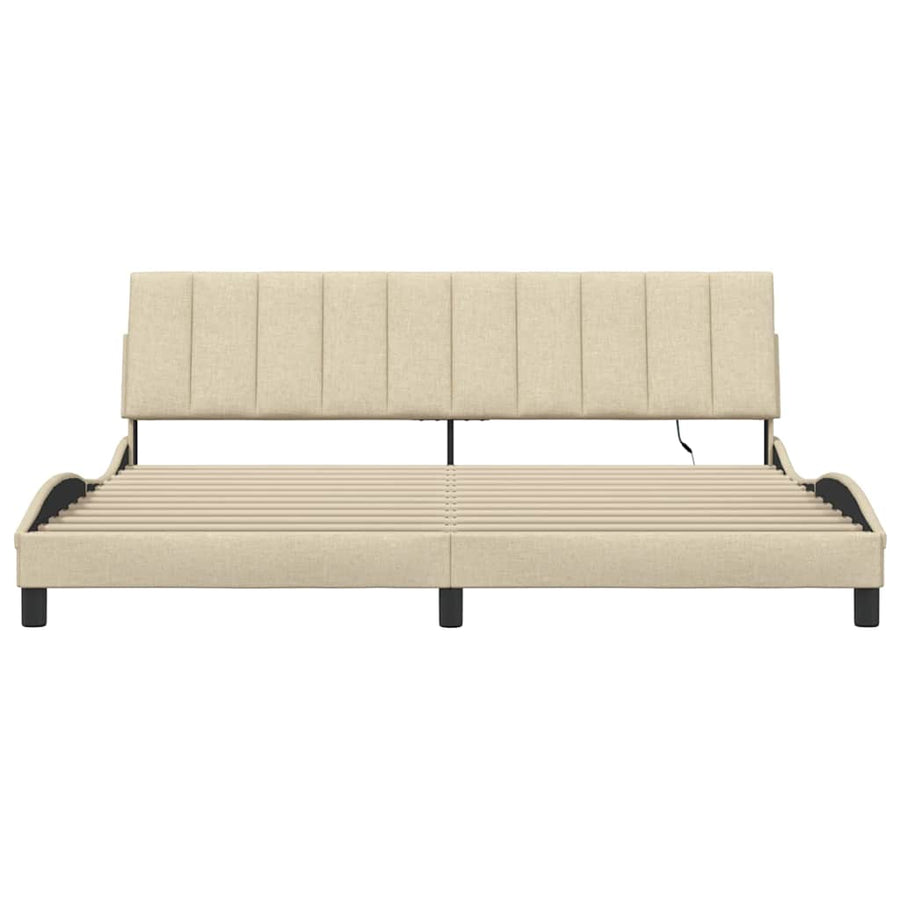 Bedframe zonder matras "Hanko" stof crèmekleurig 200x200 cm